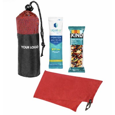 Cooling Towel In Mesh Pouch with Liquid IV & KIND® Bar